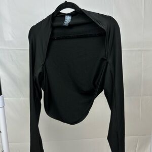 Champion Open-Front Athletic Shrug Cover-Up (Black)